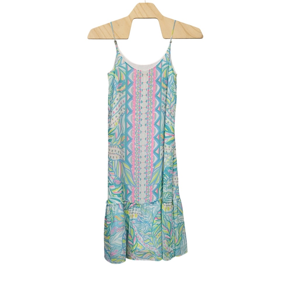 Lilly Pulitzer Womens Winni Midi Dress Pink Blue Green Maraca My World Size M - Picture 8 of 9